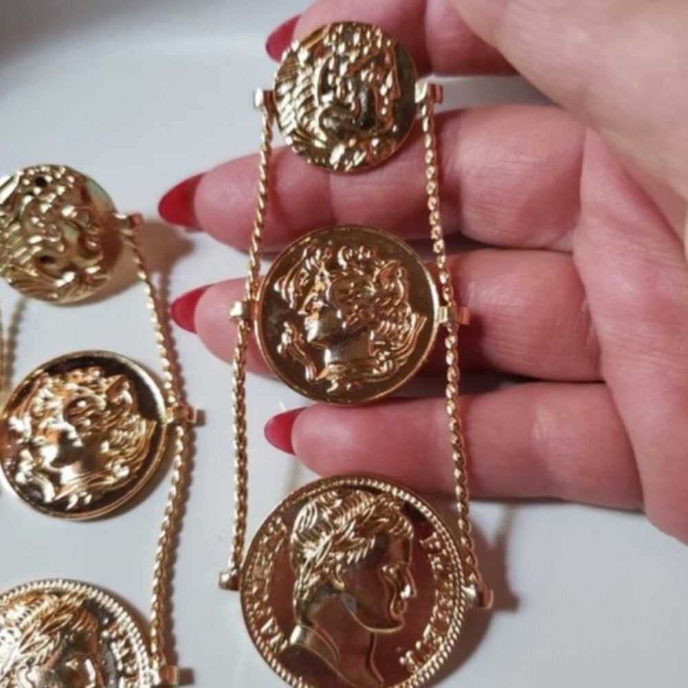 Zara's Night Out Medallion Coin Earrings - Picture 6 of 6